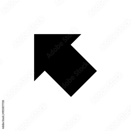 Solid black arrow icon pointing diagonally up and left, representing a specific directional flow.