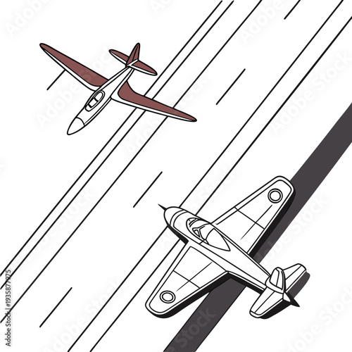 Vintage airplanes on runway vintage planes aircraft