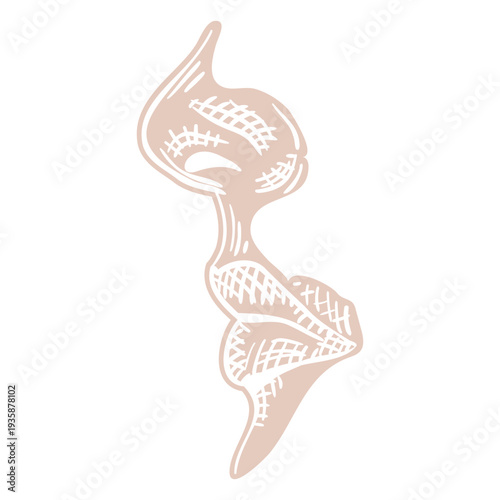 Mouth and nose hand drawn cut out