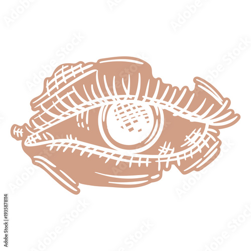Eye close up hand drawn cut out