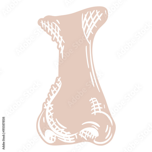 Nose element hand drawn cut out