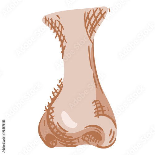 Nose hand drawn color element