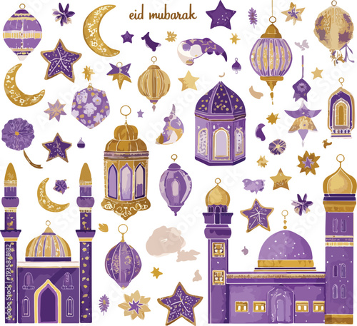 Taj Mahal vector illustration set featuring iconic architectural landmark silhouettes for travel and tourism design