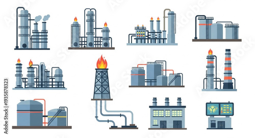 Collection of Industrial Factory Buildings and Structures.