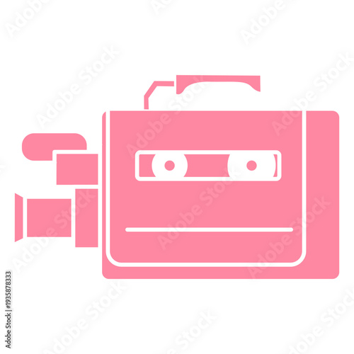 Pink video camera cut out