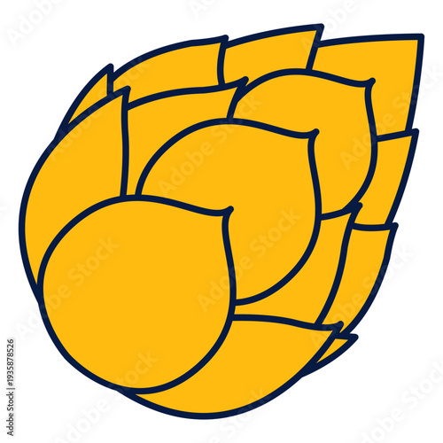 Yellow ornamental plant color stroke