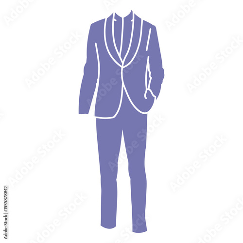 Purple wedding suit cut out