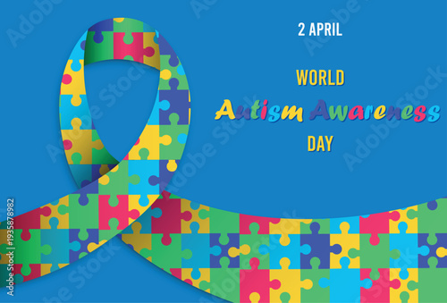 World Autism awareness day 2 april illustration