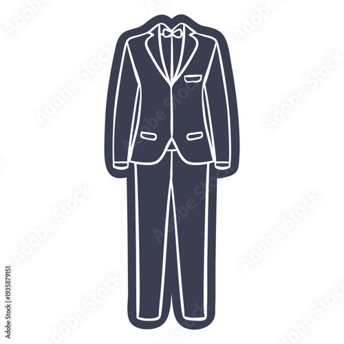 Formal suit cut out