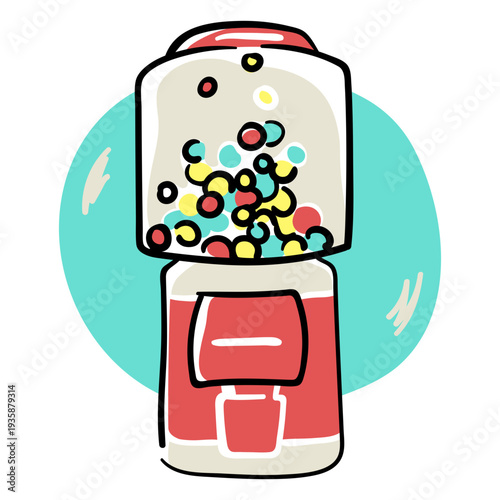 Bubblegum machine color stroke