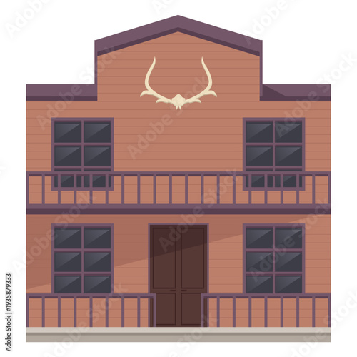 Wild west pink building semi flat