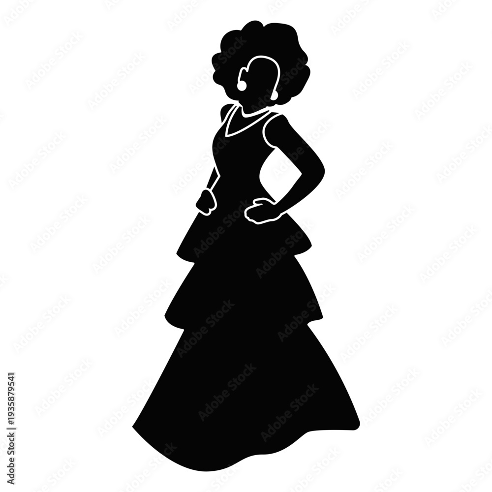 Fototapeta premium Prom girl in fancy dress cut out
