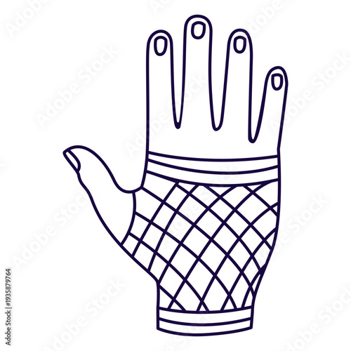 Fishnet hand glove stroke