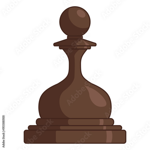 Pawn chess piece brown color stroke