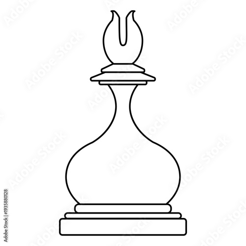 Bishop chess piece stroke