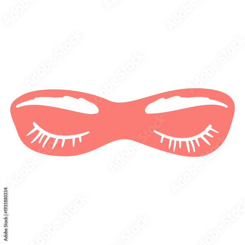 Closed eyelids cut out