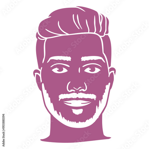 Smiling man purple cut out
