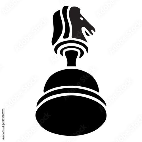 Knight chess piece cut out from below