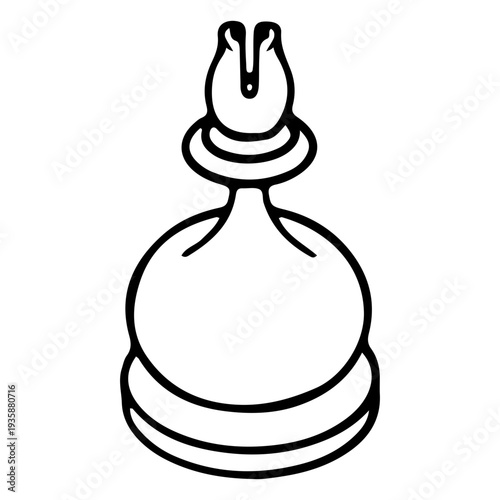 Simple bishop chess piece stroke