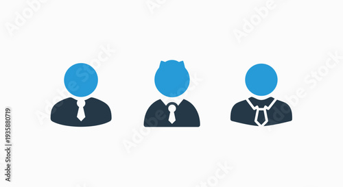 Professional corporate businessman avatar icons set for user profile accounts and employee management directories.