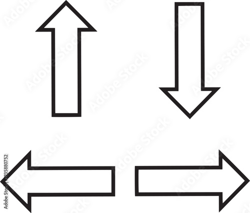 Generative AI outlined directional arrows icon set