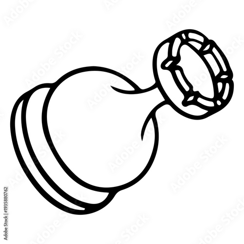 Simple rook chess piece sideways stroke