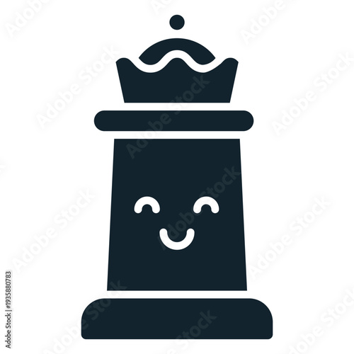 Queen cute chess dark piece cut out