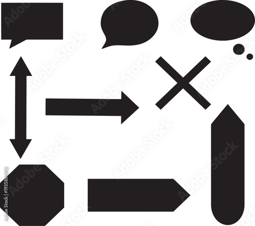 Generative AI infographic elements and arrow icons set