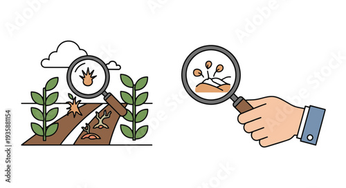 Crop disease Line art vector dynamic abstract style