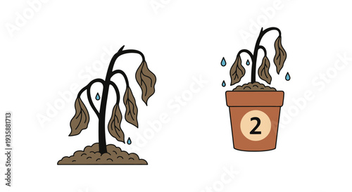 Crop disease Line art vector minimal smooth color illustration