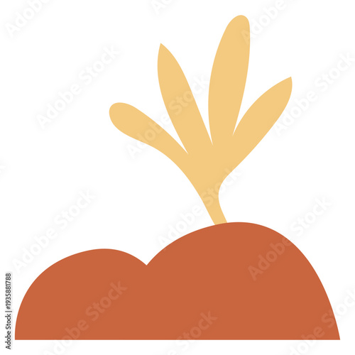 Hill with plant flat