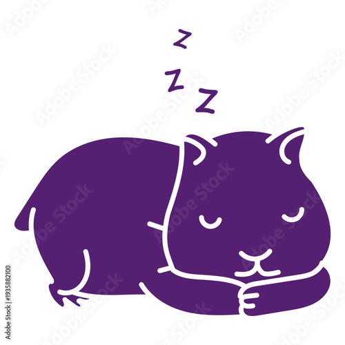 Sleeping cute hamster cut out