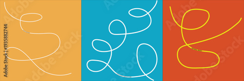 Abstract Curves: A trio of stylized lines dance gracefully across a colorful backdrop, evoking a sense of movement, creativity, and modern design.