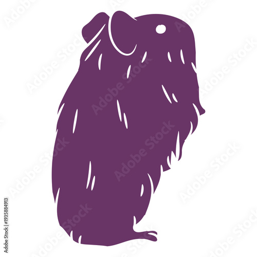 Violet guinea pig standing cut out