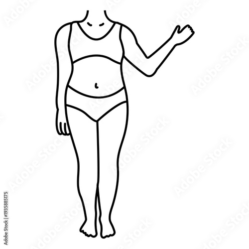 Female body up front stroke
