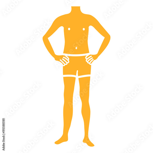 Male body cut out element