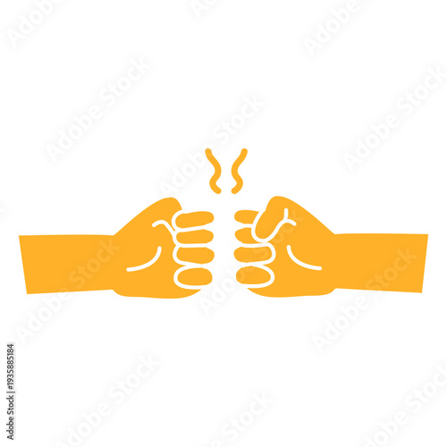 Fist bump hands cut out element