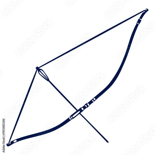 Drawn Yabusame Bow Silhouette