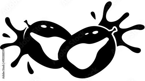 3D guava pair tropical nectar splash transparent