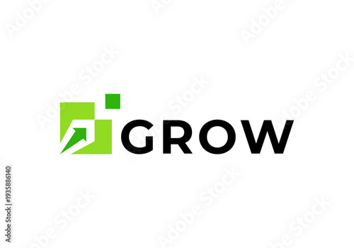 abstract arrow growth digital logo design concept