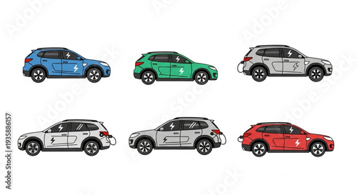 Collection of Diverse SUV Cars in Different Colors.