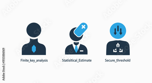 Data Analysis and Security Icons: Finite Key Analysis, Statistical Estimate, Secure Threshold