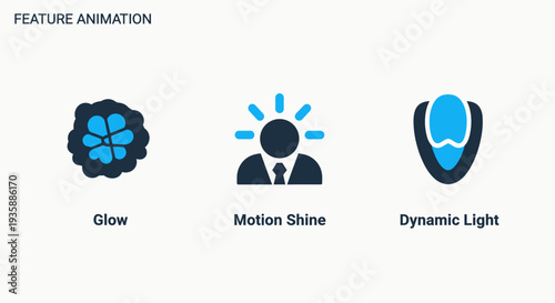 Abstract Motion and Light Effect Icons: Glow, Motion Shine, Dynamic Light