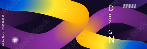 Free Download colorful abstract design with purple and yellow curves and lines - GFXLoad