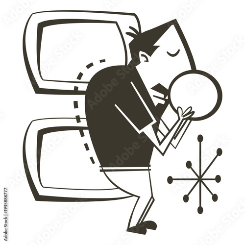 Man filled stroke playing bowling