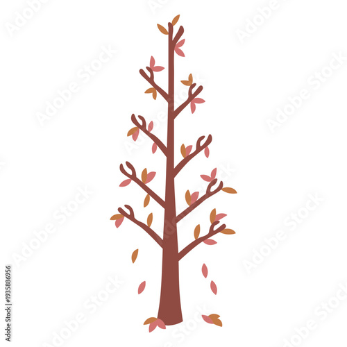 Fall botanic leaves tree icon