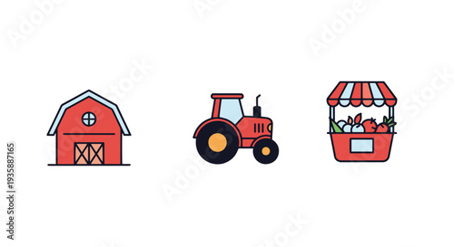 Rural economy Line art vector soft dynamic tone illustration