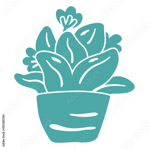 Plant cut out turquoise