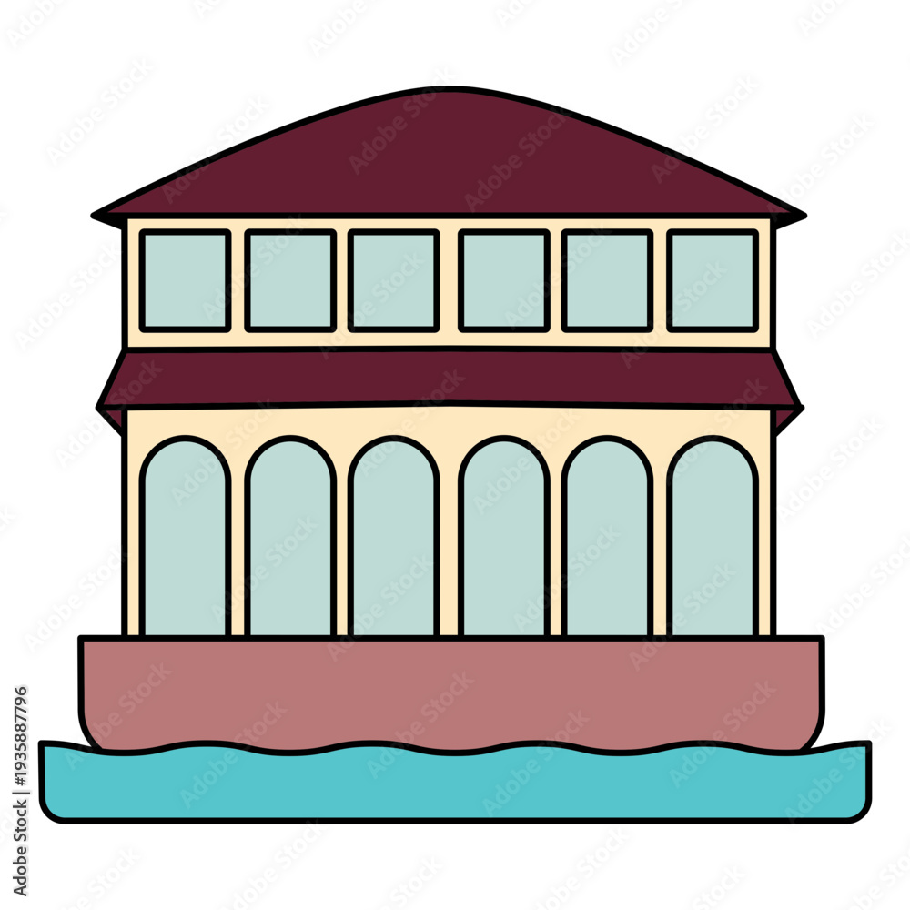 Obraz premium Paddle steamer front water boat transport