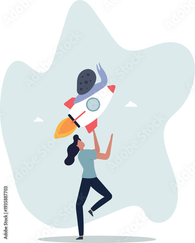 Accelerate business, increase agility and efficiency, sprint or fast, innovation to increase work speed concept.person's life situation and his activities.